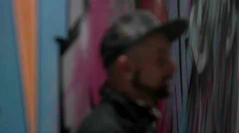 Portrait of graffiti artist. Stock Footage 63633085