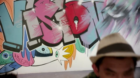 Portrait of graffiti artists at studio. Stock Footage 63632564