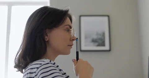 Portrait of Graphic Designer working on digital Drawing tablet and Pen  Stock Footage 127387638