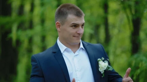 Portrait of the groom Stock Footage 73377530