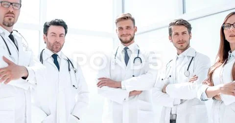 Portrait of a group of doctors of the medical center Stock Photos