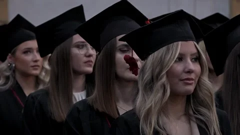 Portrait of a group of young students waiting their diplomas Stock-Footage 259386879