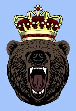 Portrait of a growling bear Stock Illustration