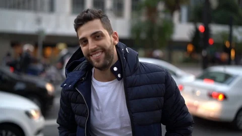 Portrait of a Guy at city Stock Footage 89728944