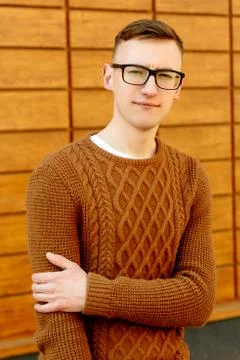 Portrait of a guy with glasses 스톡 사진