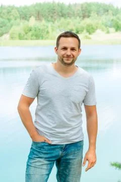 Portrait of a guy outside 写真素材