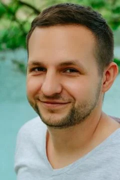 Portrait of a guy outside Stock Photos