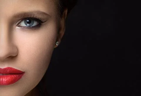 Portrait of half face beautiful model Foto stock
