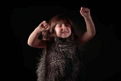 Portrait with hands up Stock Photos