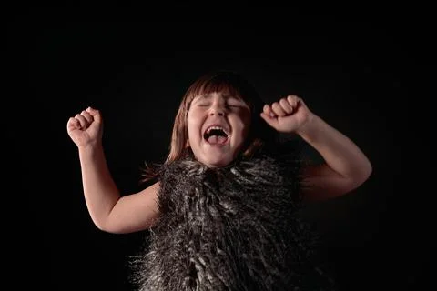 Portrait with hands up Stock Photos
