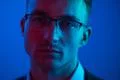 The portrait of the handsome businessman in glasses Photo