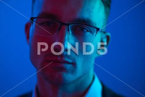 The portrait of the handsome businessman in glasses Stock Photos