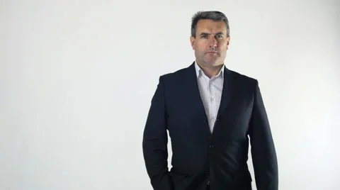 Portrait of a handsome CEO smiling Stock Footage 68156290