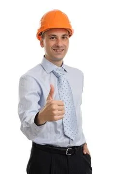 Portrait of handsome engineer Stock Photos