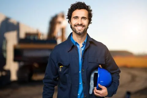 Portrait of an handsome engineer Stock Photos