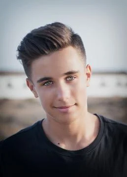 Portrait of a handsome guy in close-up. Stock Photos