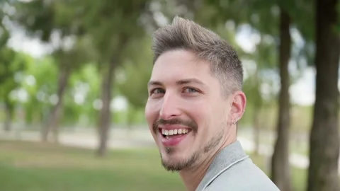 Portrait of handsome guy looking at camera Stock Footage 277862139