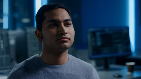 Portrait of Handsome Indian Software Developer Posing Calmly. Stock Footage 103520712