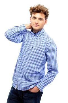 Portrait of a handsome man in casual cloth Stock Photos