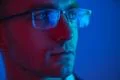 The portrait of the handsome man in glasses Photo