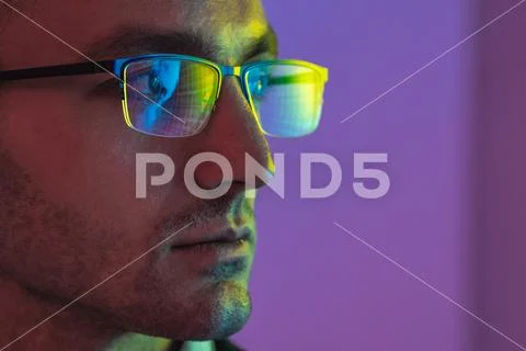 The portrait of the handsome man in glasses Stock Photos