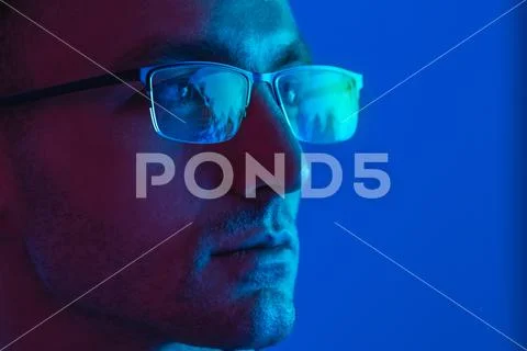 The portrait of the handsome man in glasses Stock Photos