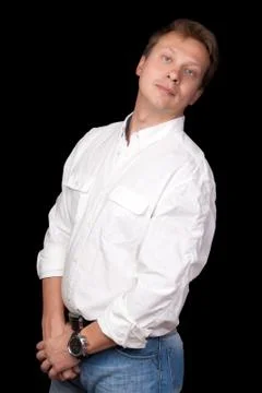Portrait of handsome man Stock Photos