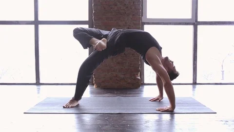 Portrait of a handsome man practicing meditation and yoga Stock Footage 71241631