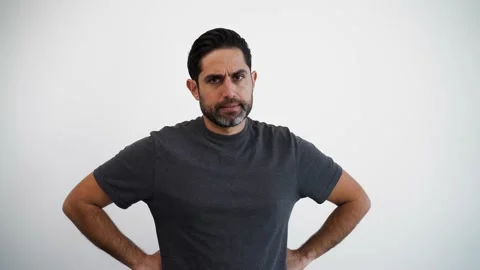 Portrait of handsome man thinking try solve problem with negative pose Stock-Footage 167486290