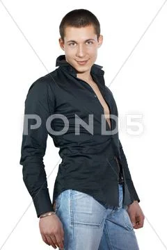 Portrait of a handsome young man Stock Photos