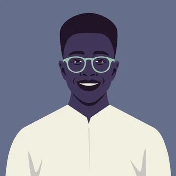 The portrait of a happy African guy. An avatar for social networks Stock Illustration