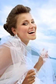 Portrait of Happy Bride Stock Photos