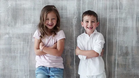 Portrait of happy children Stock Footage 64090584