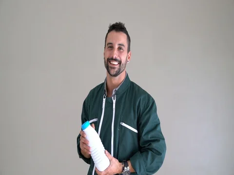 Portrait of happy farmer, isolated Stock Footage 80224657