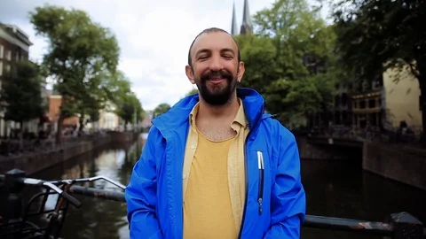 Portrait of Happy Man Looking at Camera, Outdoor 動画素材 95679737