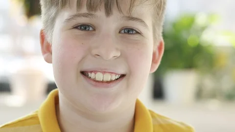  Portrait of a happy smiling boy. Stock Footage 129323685