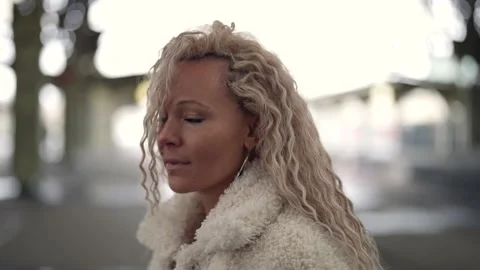 Portrait of a happy smiling middle-aged business woman with curly hair Stock Footage 202592008