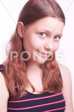 Portrait of happy smiling teen girl Stock Photos