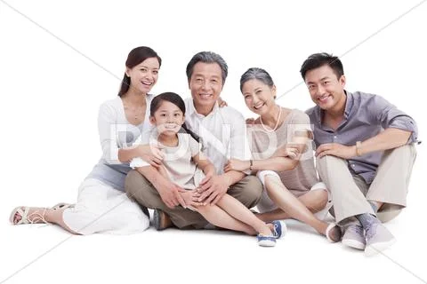 Portrait of a happy three generation family Stock Photos