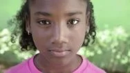 Portrait Of Happy Young African Girl Looking At Camera, Smiling Stock Footage