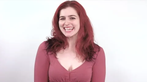 Portrait of a happy young red headed woman (3) Stock Footage 61762864