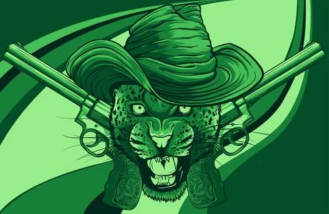 Portrait of a head leopard vector illustration Stock Illustration