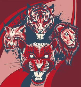 Portrait of a head leopard vector illustration Stock Illustration