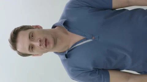 Portrait image of a young man in slow motion. Stock Footage 201017241