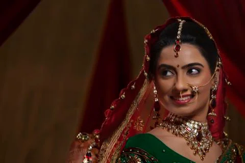 Portrait of an Indian bride Stock Photos