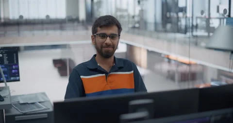 Portrait Indian Developer Looking at Camera Stockbeeldmateriaal 296184086