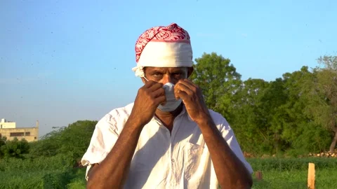 Portrait Of  Indian Man Take Off Remove  Mask And Smile, Coronavirus Stock Footage 134853478