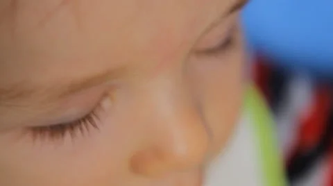 Portrait of the infant's face Stock Footage 49446908