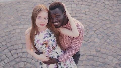 Portrait of a interracial happy couple Stock Footage 80247208