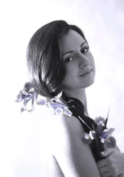 Portrait with iris Stock Photos